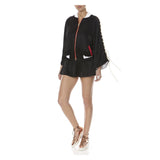 I CAN AND I WILL BLACK SATIN BOMBER JACKET - THE BOX BOUTIQUE