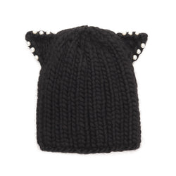 FELIX CHUNKY HAND-KNIT BEANIE IN BLACK - THE BOX BOUTIQUE