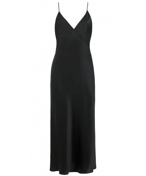 ISSA JET BLACK SILK SLIP DRESS - THE BOX BOUTIQUE