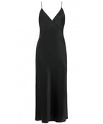 ISSA JET BLACK SILK SLIP DRESS - THE BOX BOUTIQUE