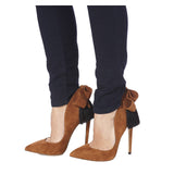 IZO BOW PUMPS (CARAMEL BOW WITH BLACK FRINGE) - THE BOX BOUTIQUE