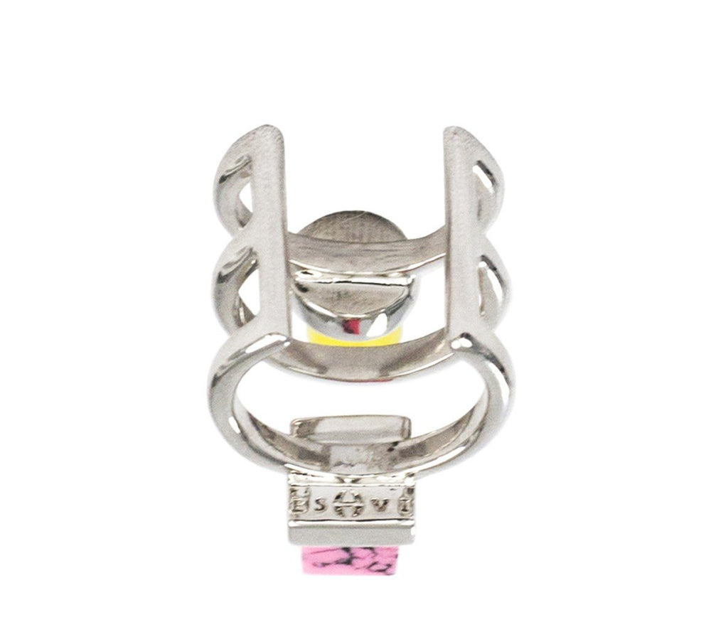 BTS 10 MIDI RING WITH YELLOW AND PINK - THE BOX BOUTIQUE