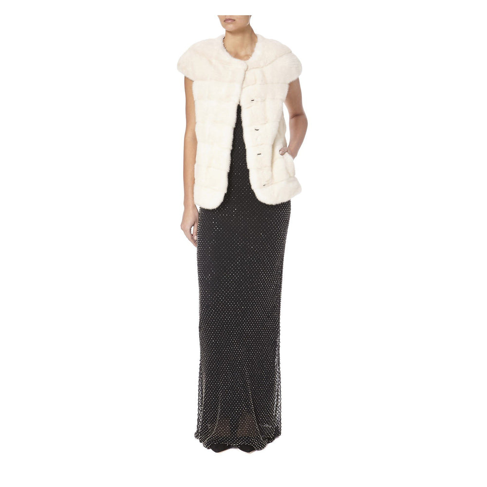 WHITE MAGNUM MINK FUR GILET - THE BOX BOUTIQUE