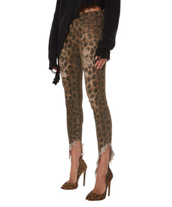 KATE SKINNY DISTRESSED JEANS IN LEOPARD - THE BOX BOUTIQUE