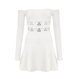 METAL EMBROIDERED DRESS WITH CUT OUTS - THE BOX BOUTIQUE