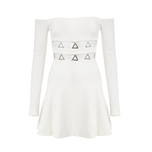 METAL EMBROIDERED DRESS WITH CUT OUTS - THE BOX BOUTIQUE