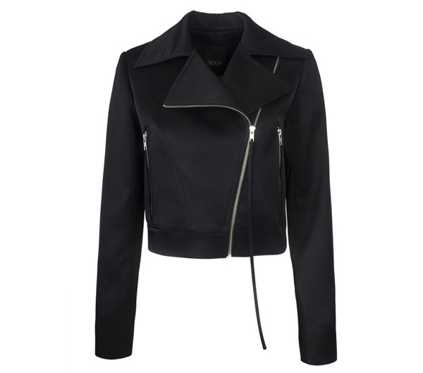SATIN BIKER JACKET - THE BOX BOUTIQUE