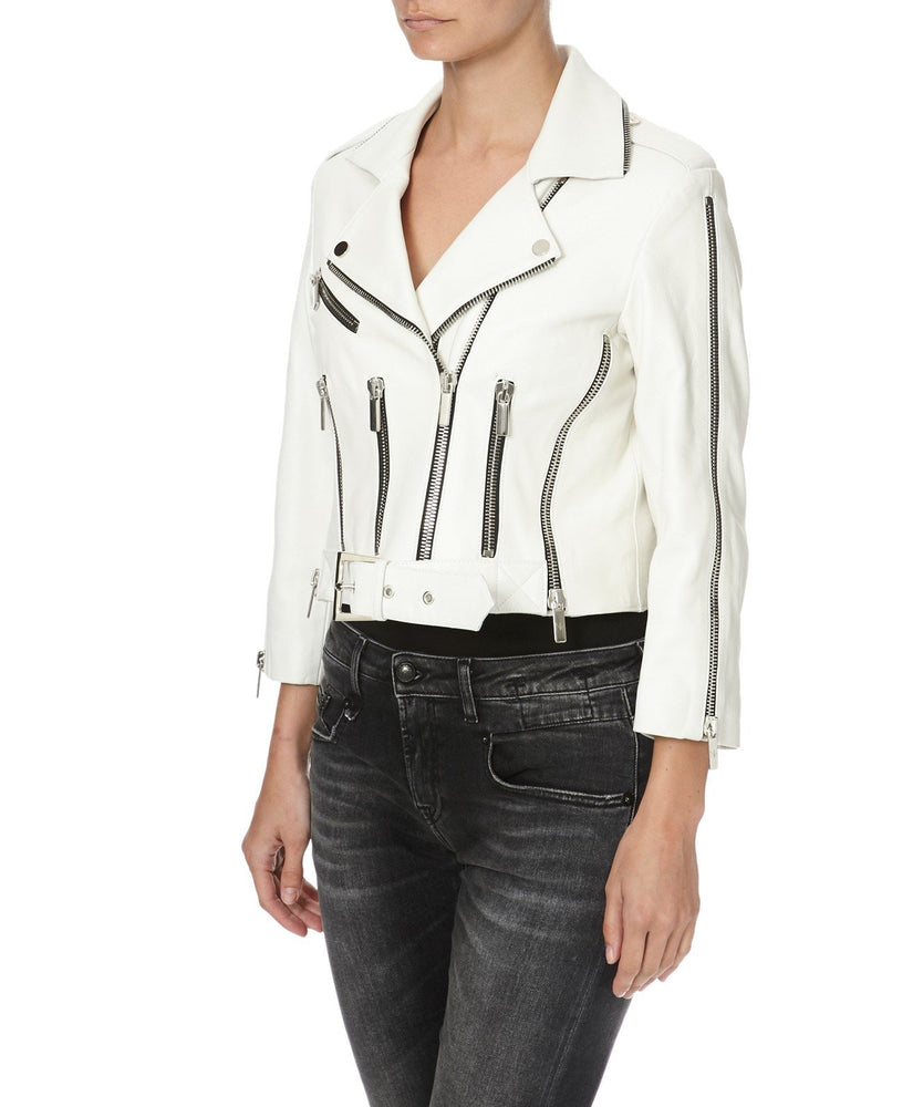 AVALON ZIP JACKET IN WHITE - THE BOX BOUTIQUE