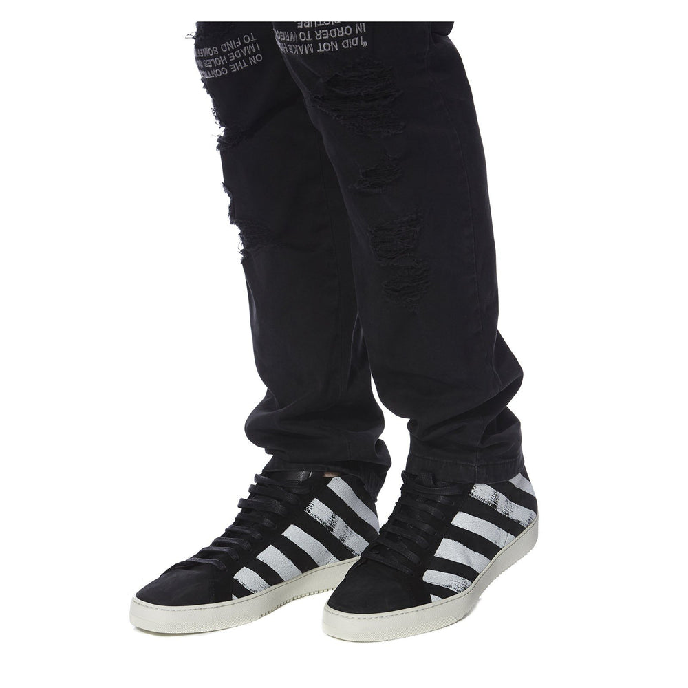 BRUSHED DIAGONALS MID SNEAKERS - THE BOX BOUTIQUE