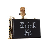 BOTTLE CLUTCH IN BLACK - THE BOX BOUTIQUE
