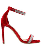 RED VELVET SANDALS - THE BOX BOUTIQUE