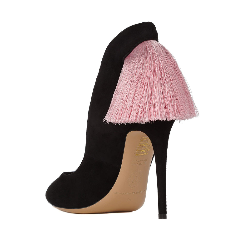 IZO PUMP BLACK WITH PINK FRINGE - THE BOX BOUTIQUE