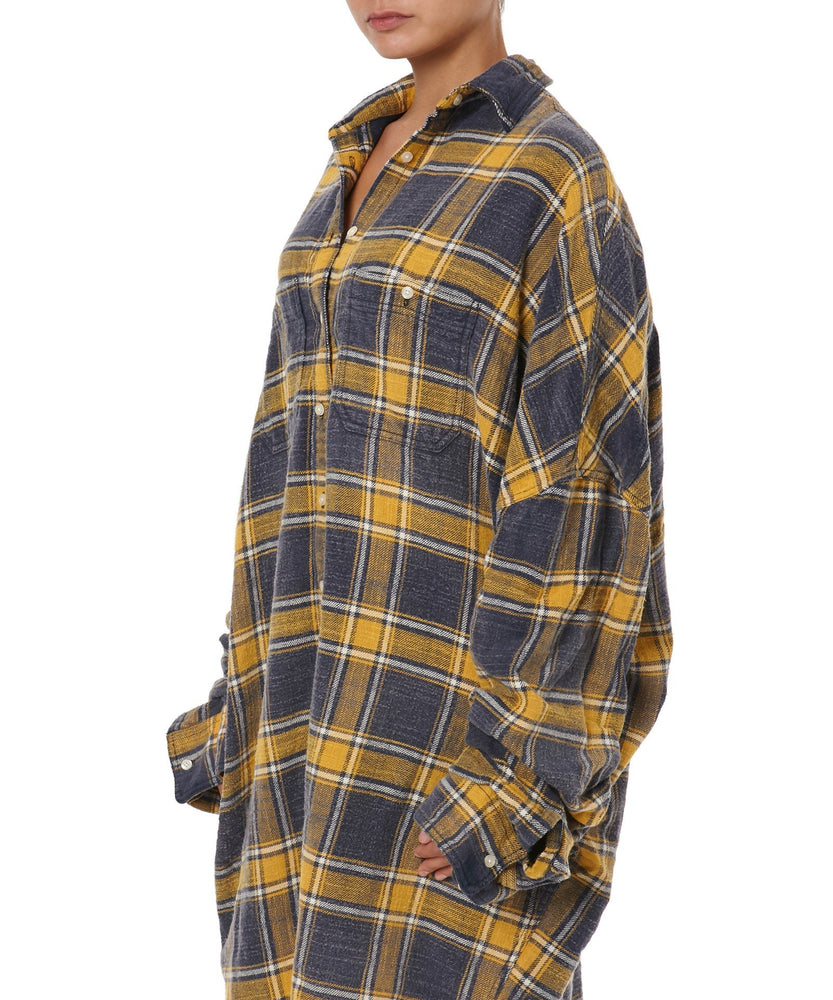 SCRUNCHED SLEEVE OVERSIZED SHIRT - THE BOX BOUTIQUE