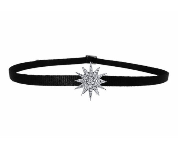 SINGLE STARBURST CHOKER IN WHITE GOLD - THE BOX BOUTIQUE