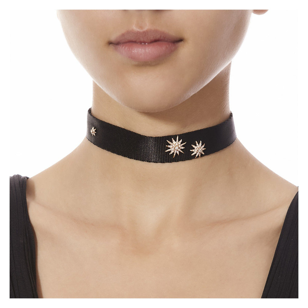 TRIPLE STARBURST CHOKER IN ROSE GOLD - THE BOX BOUTIQUE