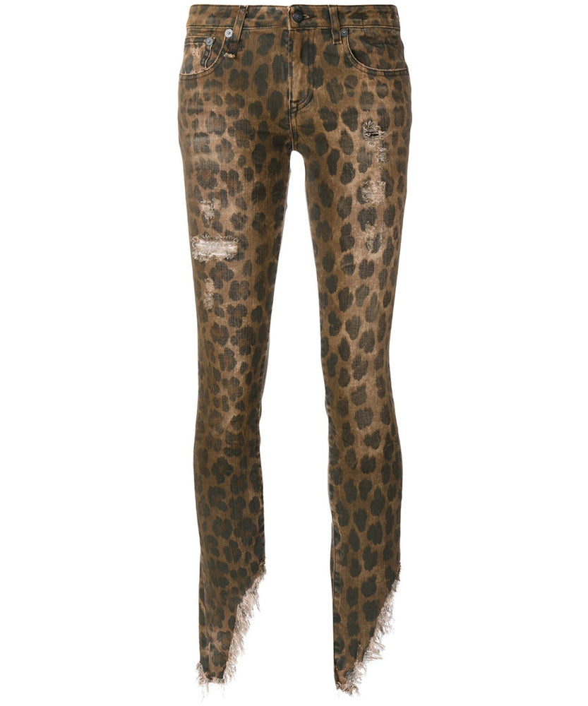KATE SKINNY DISTRESSED JEANS IN LEOPARD - THE BOX BOUTIQUE