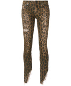KATE SKINNY DISTRESSED JEANS IN LEOPARD - THE BOX BOUTIQUE