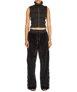 TROUSERS WITH SIDE BUTTONS IN BLACK - THE BOX BOUTIQUE