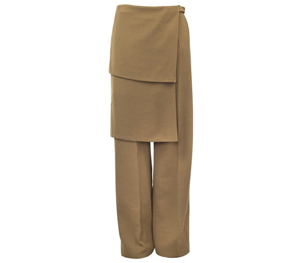 DOUBLE PANEL CAMEL TROUSERS - THE BOX BOUTIQUE
