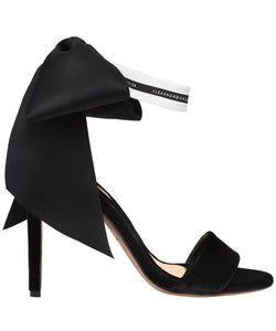 BOW DOWN BLACK VELVET SANDALS - THE BOX BOUTIQUE