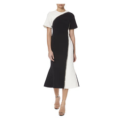 ZIP DETAIL FIT AND FLARE MIDI DRESS - THE BOX BOUTIQUE