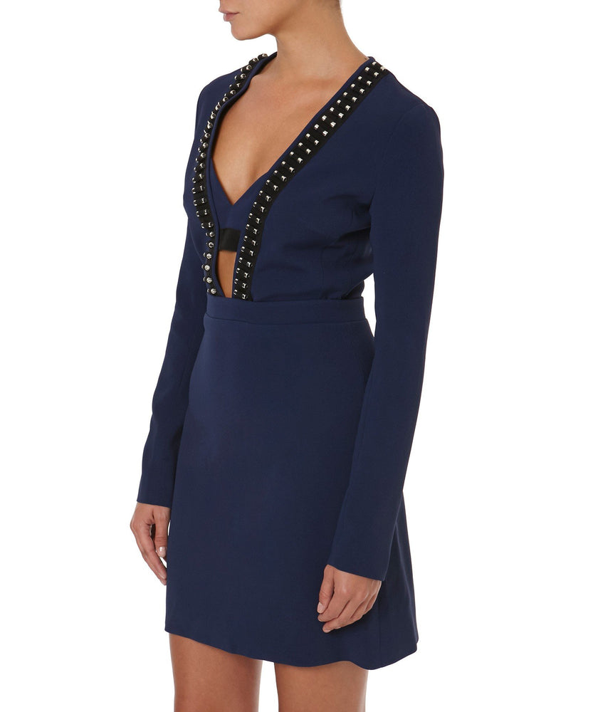 V-NECK LONG SLEEVE DRESS - THE BOX BOUTIQUE