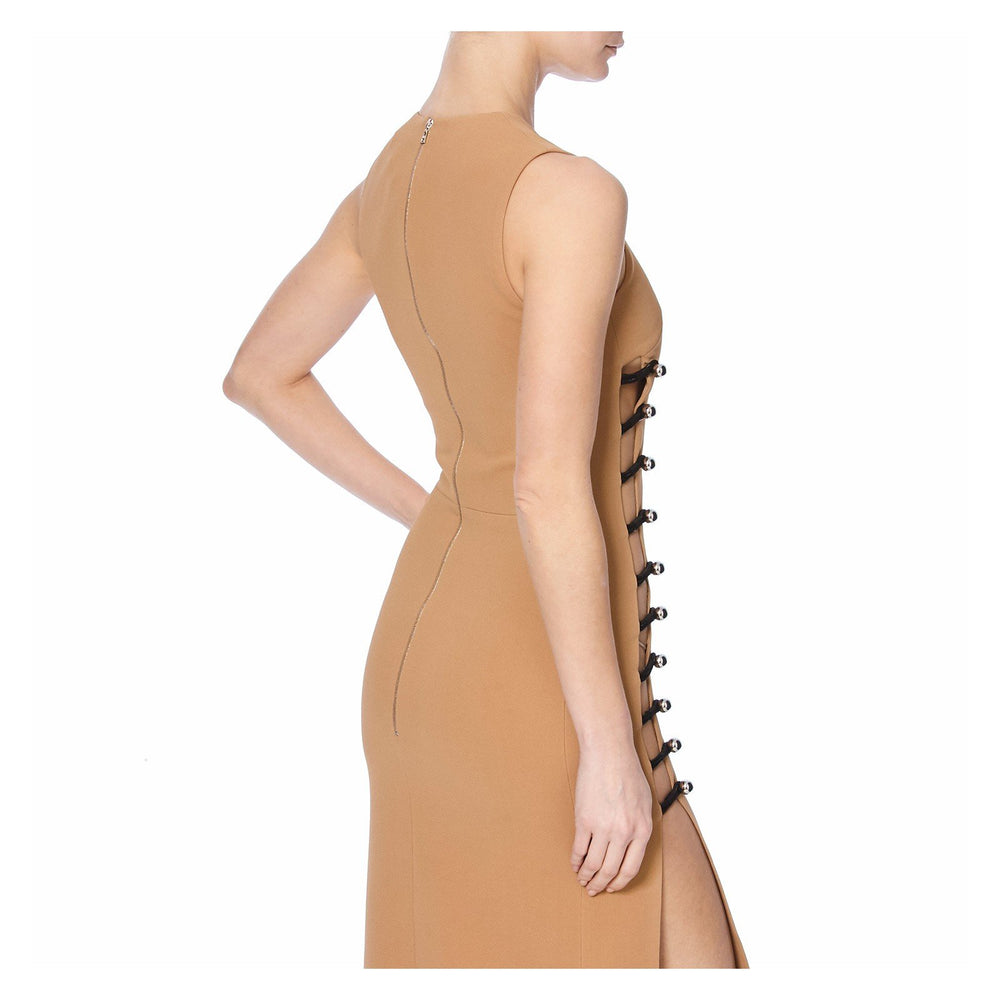 PENCIL DRESS WITH ONE SIDE LOOPS AND METAL BALLS - THE BOX BOUTIQUE