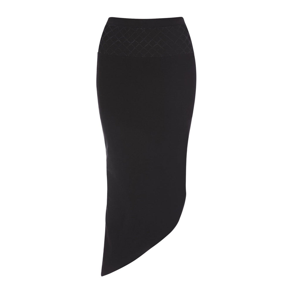 BLACK ASYMMETRIC SKIRT - THE BOX BOUTIQUE