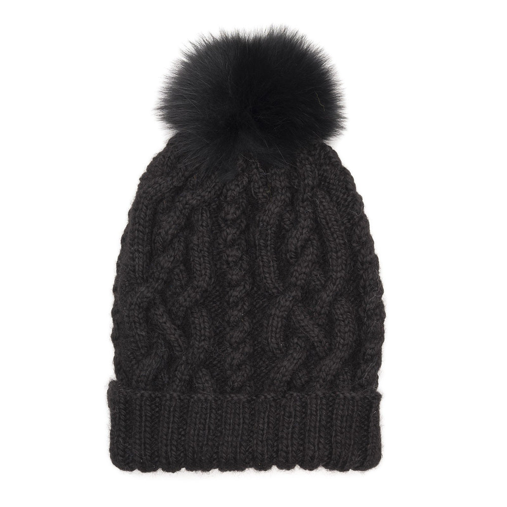 ANDREA HAND-KNIT BEANIE IN BLACK - THE BOX BOUTIQUE