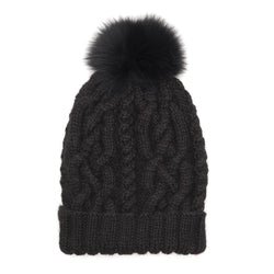 ANDREA HAND-KNIT BEANIE IN BLACK - THE BOX BOUTIQUE