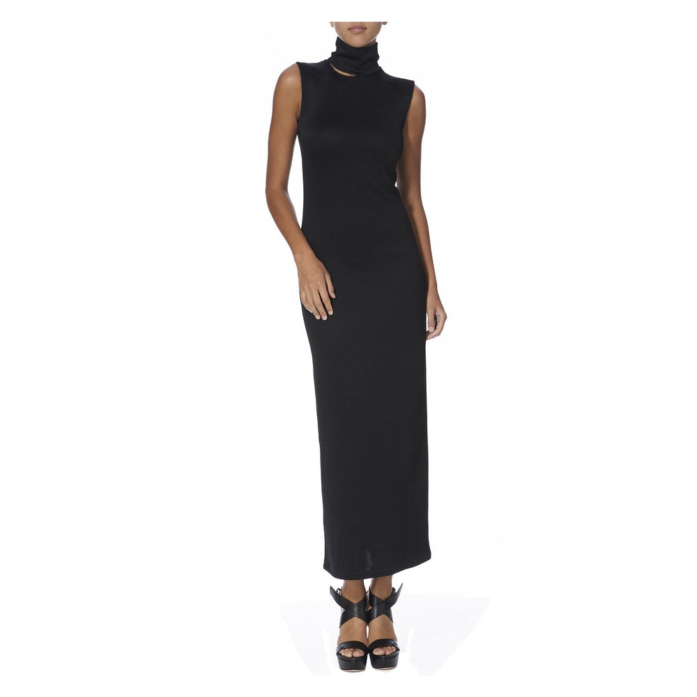 HIGH-NECK STRETCH-KNIT DRESS - THE BOX BOUTIQUE