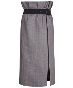 ZIP PENCIL SKIRT IN GREY - THE BOX BOUTIQUE