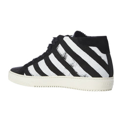 BRUSHED DIAGONALS MID SNEAKERS - THE BOX BOUTIQUE