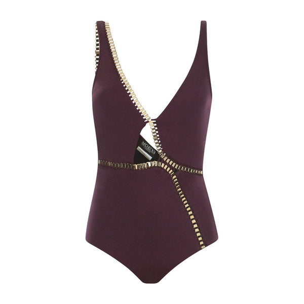CLAIRE ONE PIECE IN PRUNE - THE BOX BOUTIQUE