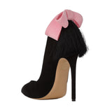 IZO BOW PUMP (PINK BOW WITH BLACK FRINGE) - THE BOX BOUTIQUE
