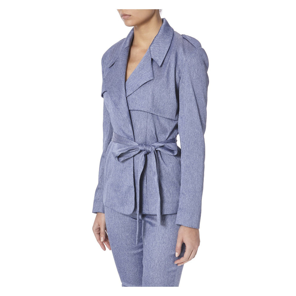 BLUE SILK TUXEDO JACKET - THE BOX BOUTIQUE