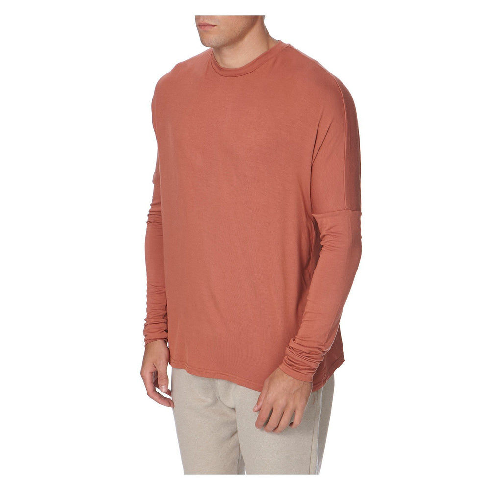 ESSENTIAL LONG SLEEVE TEE RUST - THE BOX BOUTIQUE