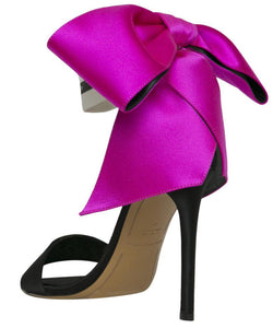 BOW DOWN SANDALS WITH FUCHSIA BOW - THE BOX BOUTIQUE