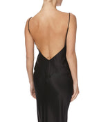 ISSA JET BLACK SILK SLIP DRESS - THE BOX BOUTIQUE