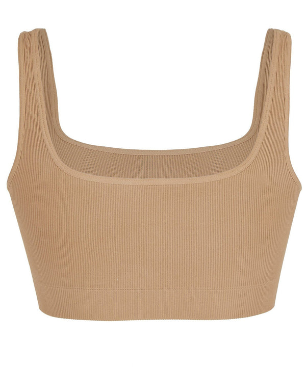 CAMEL RIBBED BRA - THE BOX BOUTIQUE