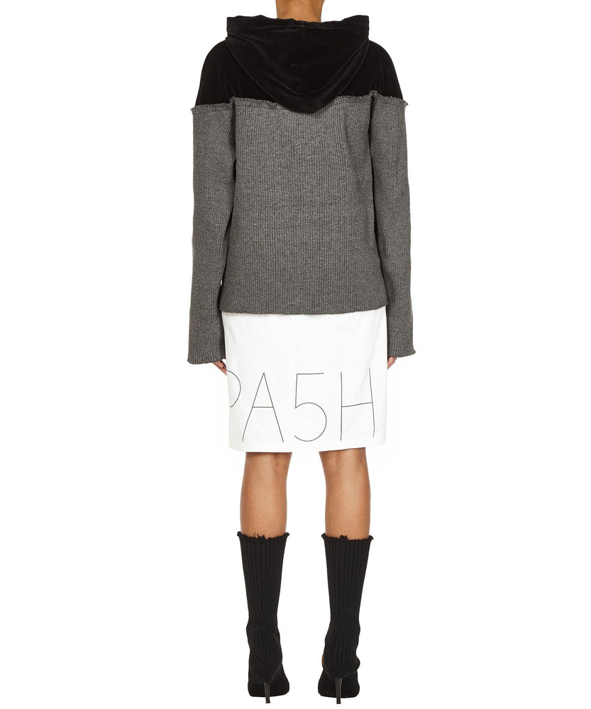 CONTRAST HOODIE IN GREY - THE BOX BOUTIQUE