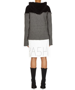 CONTRAST HOODIE IN GREY - THE BOX BOUTIQUE