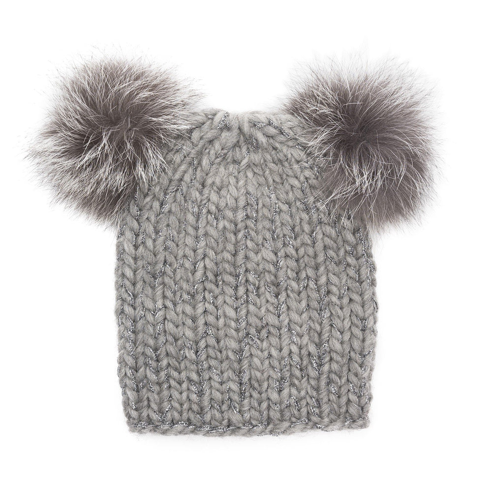 MIMI CHUNKY BEANIE IN LIGHT GREY - THE BOX BOUTIQUE