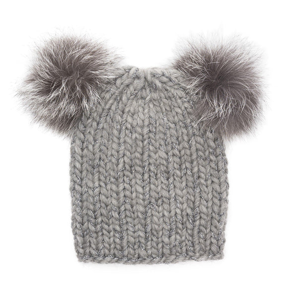 MIMI CHUNKY BEANIE IN LIGHT GREY - THE BOX BOUTIQUE