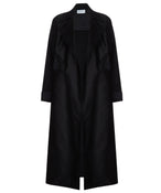 BLACK LONG SLIT COAT - THE BOX BOUTIQUE