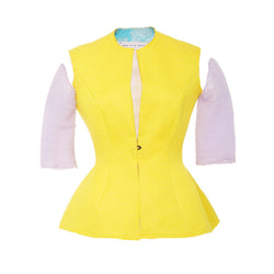 EUNICE CONTRAST SLEEVE FITTED JACKET - THE BOX BOUTIQUE