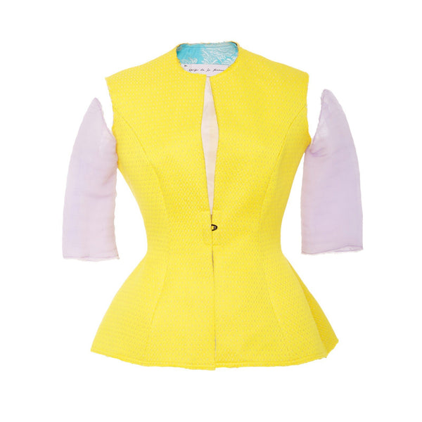 EUNICE CONTRAST SLEEVE FITTED JACKET - THE BOX BOUTIQUE