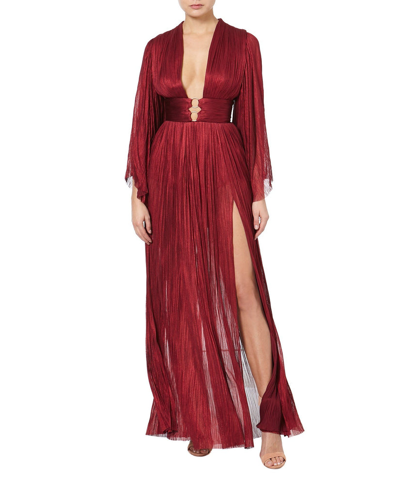 CHARLIZE PLEATED GOWN - THE BOX BOUTIQUE