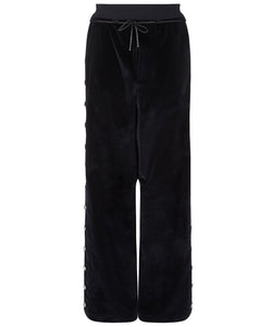 TROUSERS WITH SIDE BUTTONS IN BLACK - THE BOX BOUTIQUE