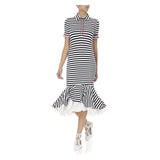 STRIPED JERSEY MIDI DRESS - THE BOX BOUTIQUE